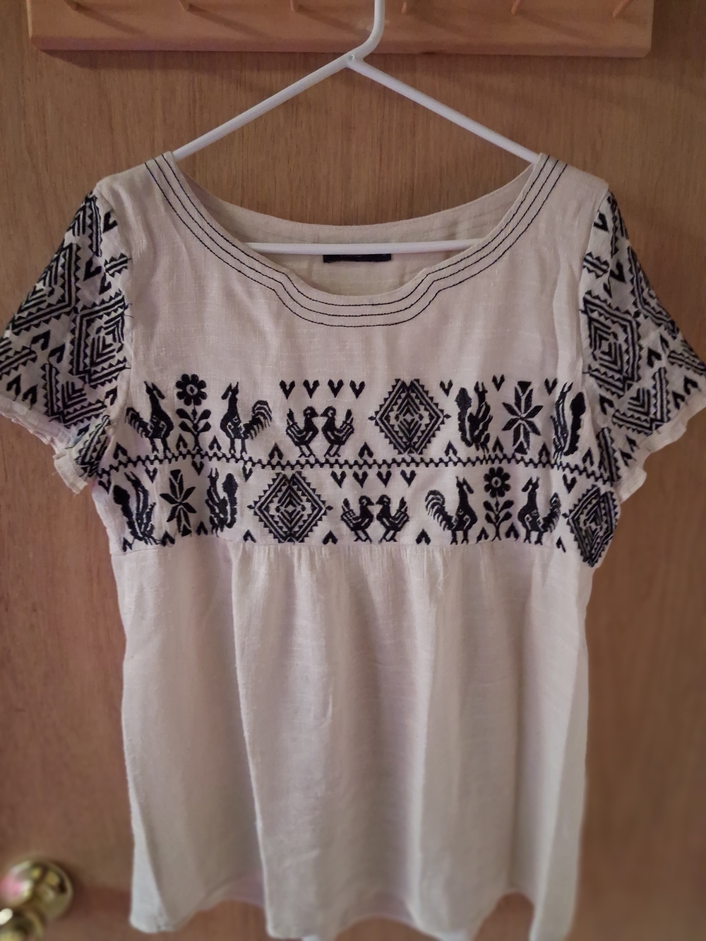 THML Geometric Tunic in White & Black Size Medium